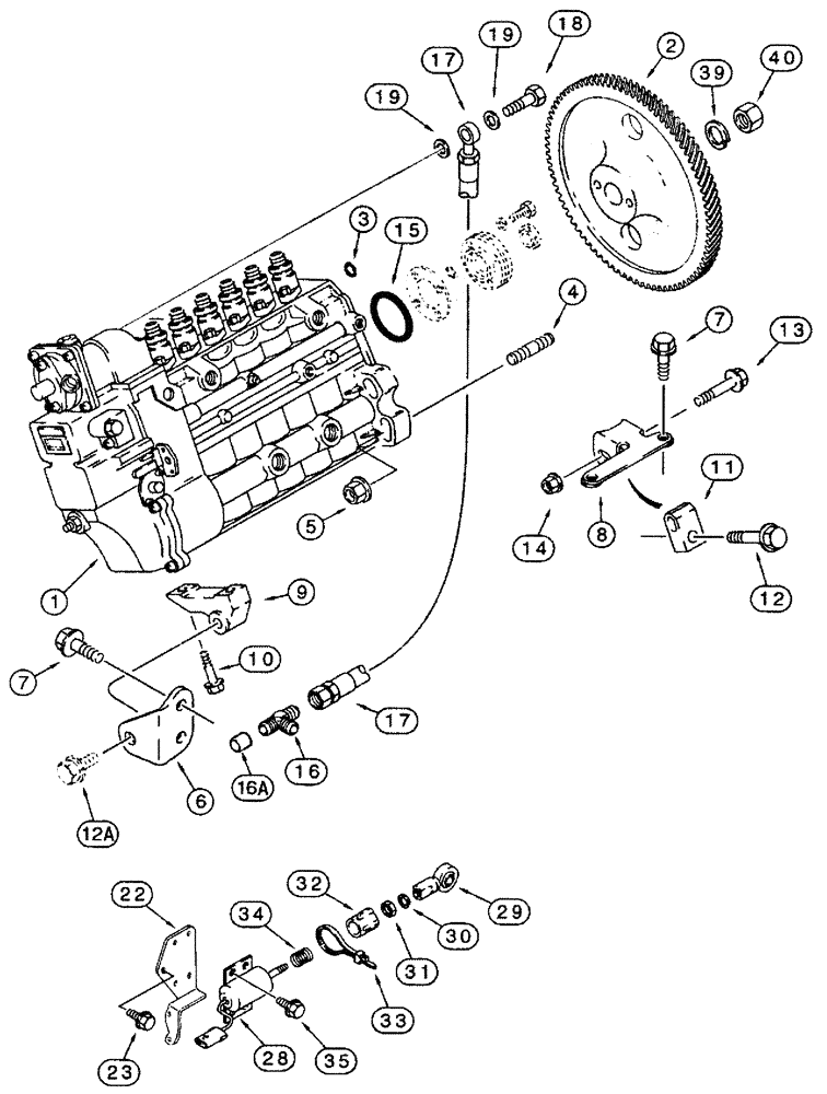 Схема запчастей Case IH SPX4260 - (03-028) - FUEL INJECTION PUMP AND DRIVE (01) - ENGINE