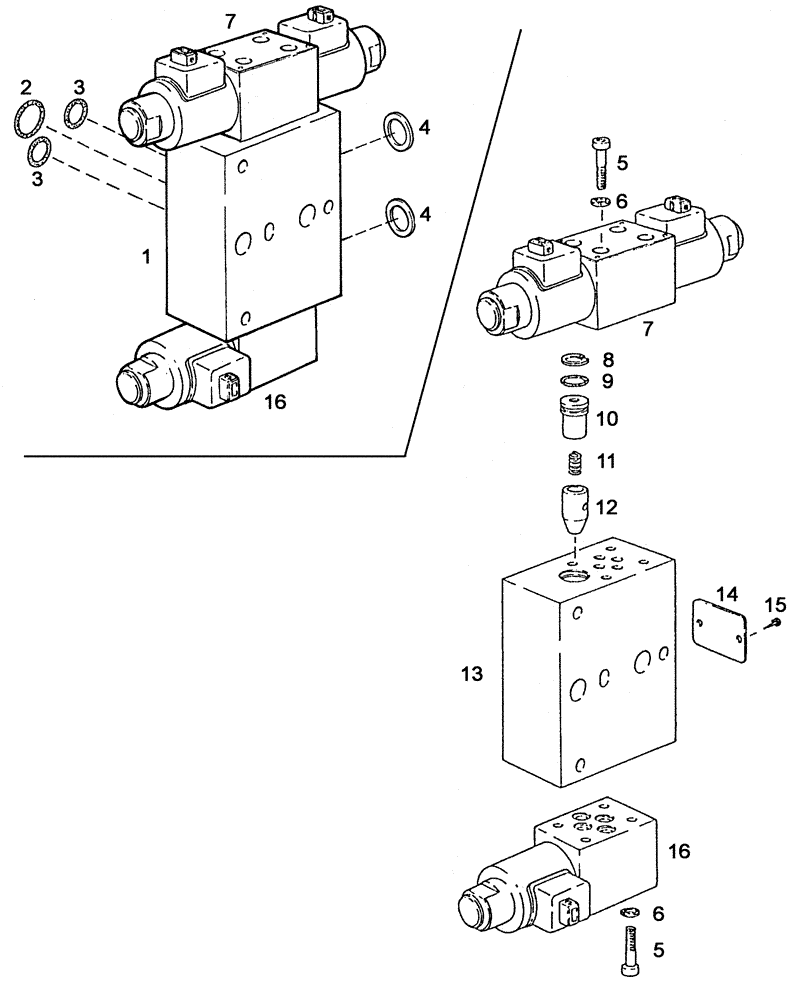 Схема запчастей Case IH C55 - (08-26[01]) - SUPPLEMENTARY CONTROL UNIT DOUBLE ACTING WITH FLOATING POSITION (08) - HYDRAULICS