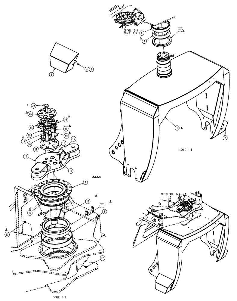 Схема запчастей Case IH FLX3510 - (04-008) - FRONT FORK GROUP Frame & Suspension