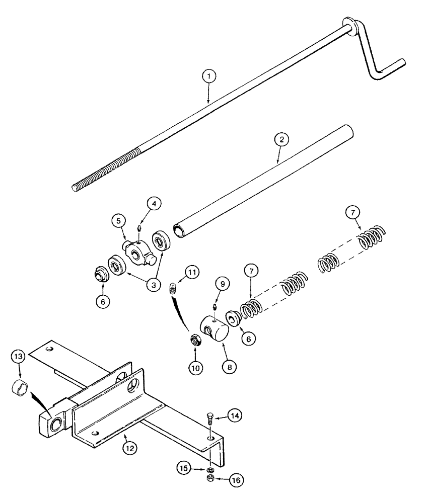 Схема запчастей Case IH 485 - (9-03) - HITCH CRANK (09) - CHASSIS/ATTACHMENTS