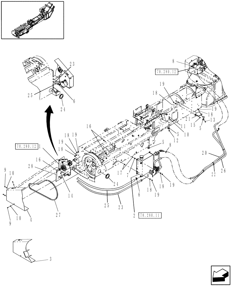 Схема запчастей Case IH BTX11 - (70.280.10) - HYDRAULICS (70) - EJECTION