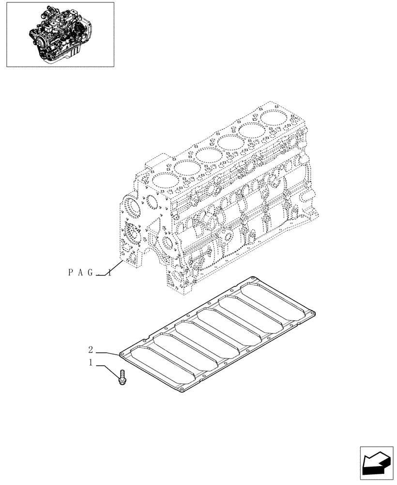 Схема запчастей Case IH F4GE0684G D600 - (0.04.0[02]) - CRANKCASE (4892084) 