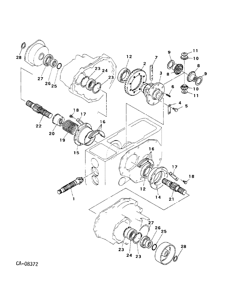 Схема запчастей Case IH 244 - (07-09) - DRIVE TRAIN, DIFFERENTIAL, 244 AND 254 (04) - Drive Train