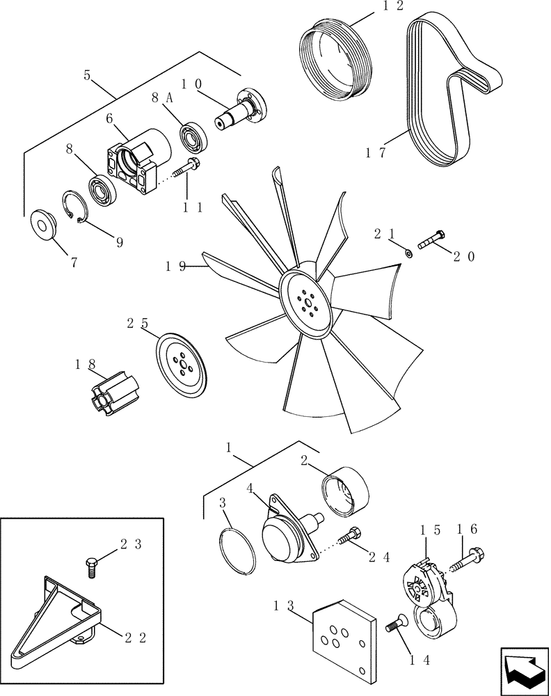 Схема запчастей Case IH 2588 - (10.402.02) - WATER PUMP SYSTEM (10) - ENGINE