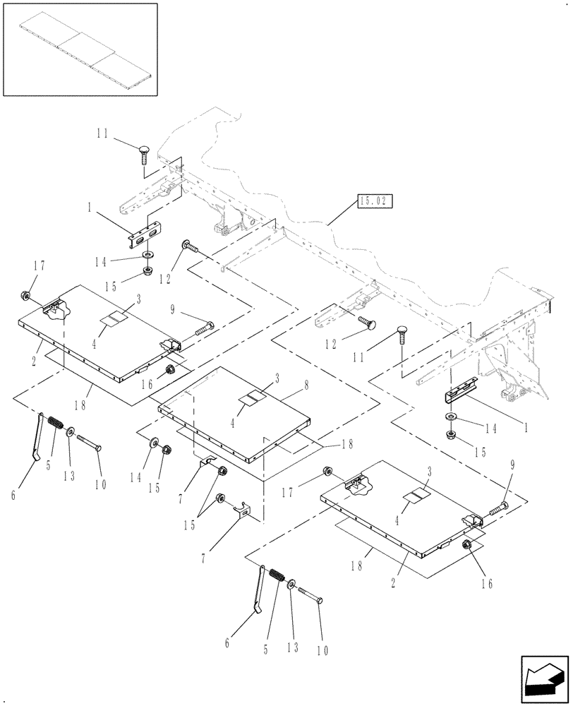 Схема запчастей Case IH DCX131 - (08.07) - SHIELDING, CENTER (08) - SHEET METAL