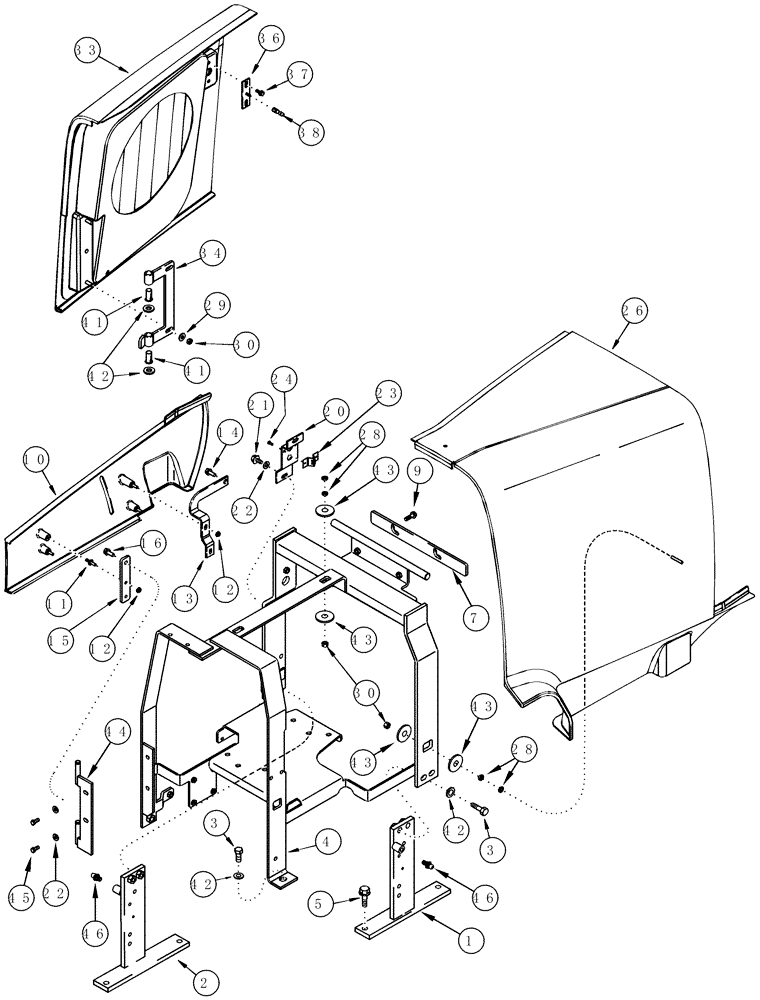 Схема запчастей Case IH MX210 - (09-11) - HOOD - FIXED (09) - CHASSIS/ATTACHMENTS