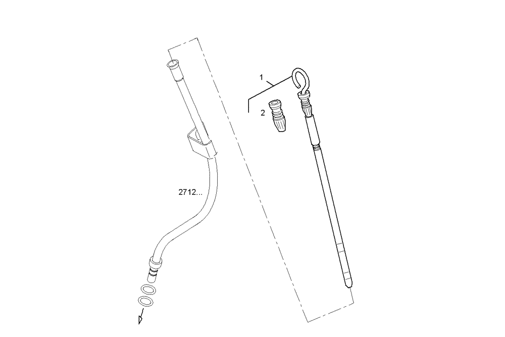 Схема запчастей Case IH F3AE0684M B903 - (2710.253) - OIL DIPSTICK [UP TO # 72654] 