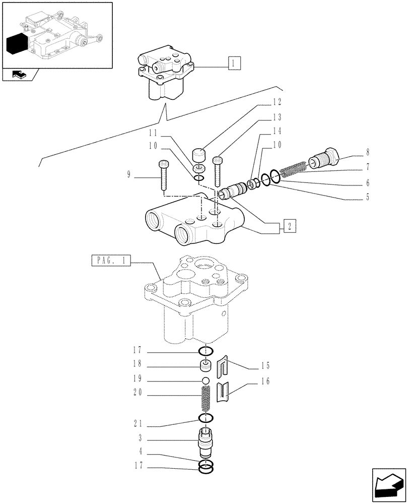 Схема запчастей Case IH FARMALL 85U - (1.82.4[02]) - LIFT CONTROL VALVE - VALVES & PARTS (07) - HYDRAULIC SYSTEM