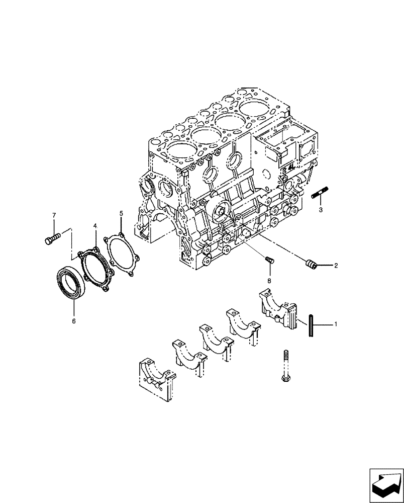 Схема запчастей Case IH FARMALL 35B - (10.001.04) - OIL SEALS & OIL FILTER SHAFT (10) - ENGINE