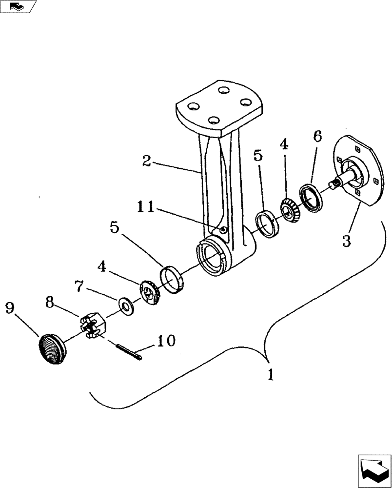 Схема запчастей Case IH 730B - (44.100.02) - HUB & SPINDLE ASSEMBLY - DISC LEVELER (44) - WHEELS