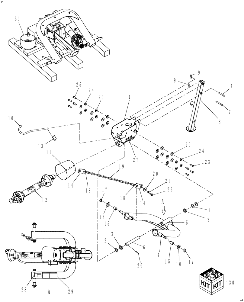 Схема запчастей Case IH DC102 - (18.05) - KIT, HITCH CONVERSION, 2 POINT (18) - ACCESSORIES