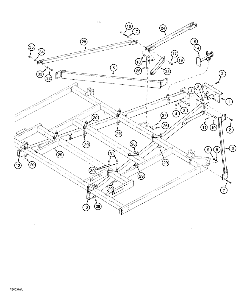 Схема запчастей Case IH 5700 - (9-168) - LEVEL LIFT TRACTOR HITCH, BRACES AND BEAMS, LEVEL LIFT MODELS, FLAT FOLD (18) - MISCELLANEOUS