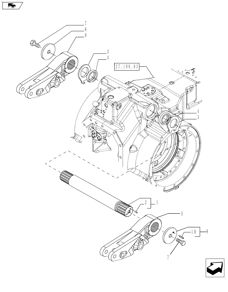 Схема запчастей Case IH MAGNUM 190 - (39.110.02) - LIFTER, ROCKSHAFT & ASSOCIATES, WITH CONTINUOUSLY VARIABLE TRANSMISSION (39) - FRAMES AND BALLASTING