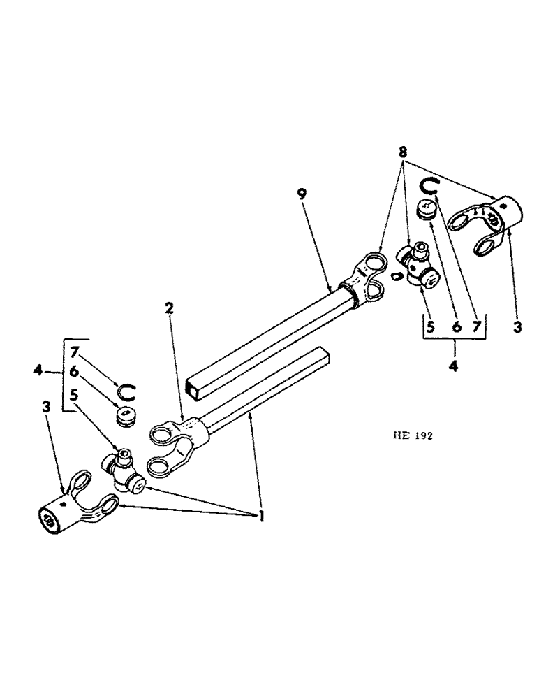 Схема запчастей Case IH 45 - (F-07) - ROD WEEDER AUXILIARY PTO DRIVE, HAYES, SPICER 