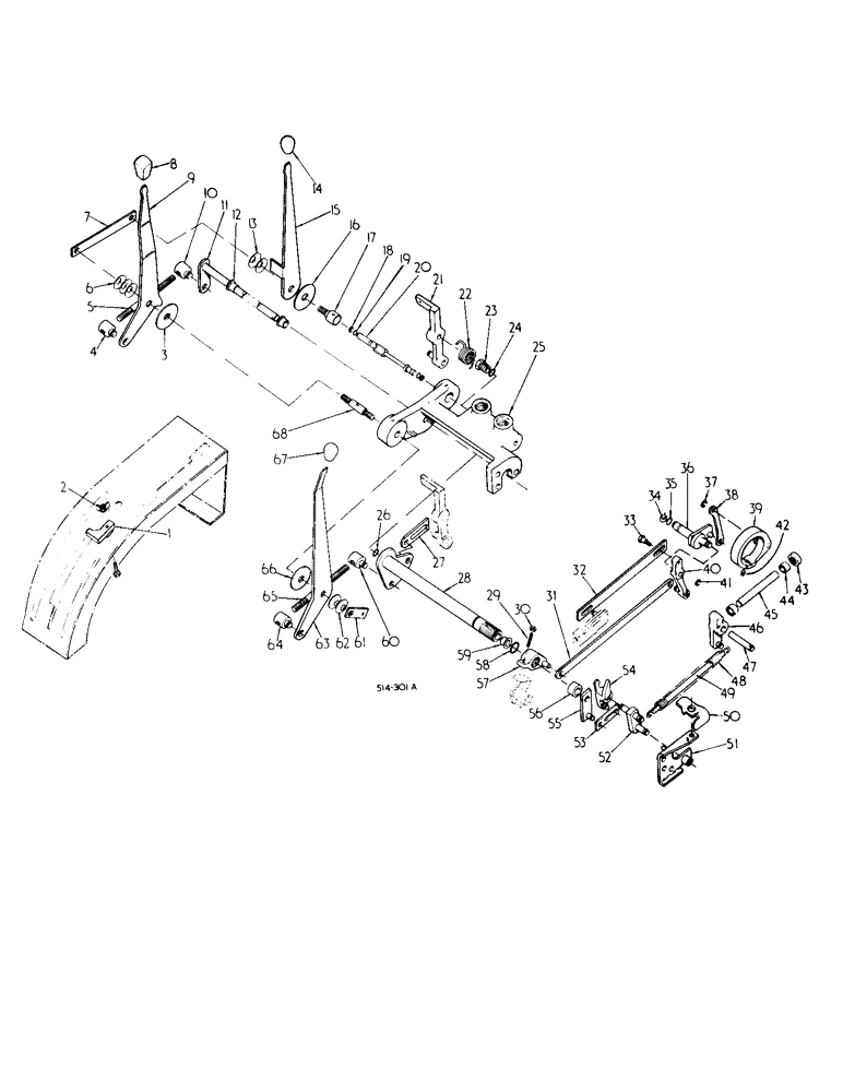 Схема запчастей Case IH 484 - (10-14) - HYDRAULICS, DRAFT CONTROL LINKAGE (07) - HYDRAULICS