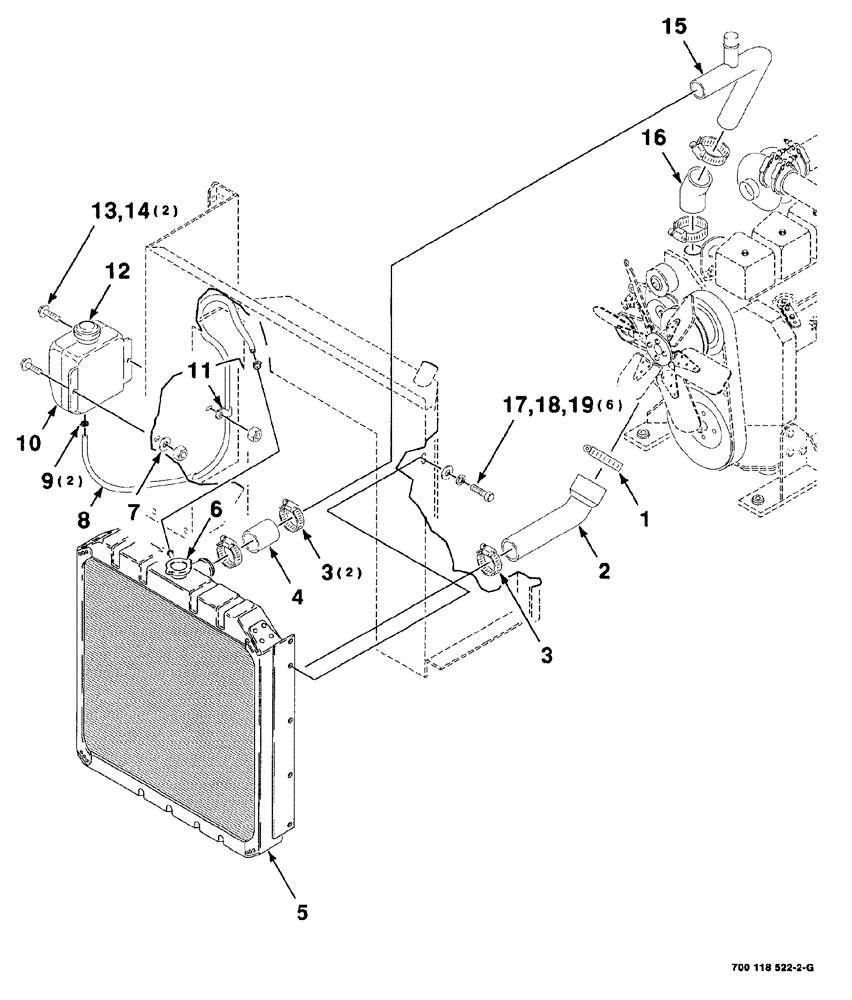 Схема запчастей Case IH 8840 - (02-010) - RADIATOR ASSEMBLY (10) - ENGINE