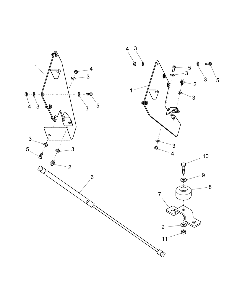 Схема запчастей Case IH AFX8010 - (E.20.A[1]) - BRACKETS, SUPPORTING - FRONT E - Body and Structure