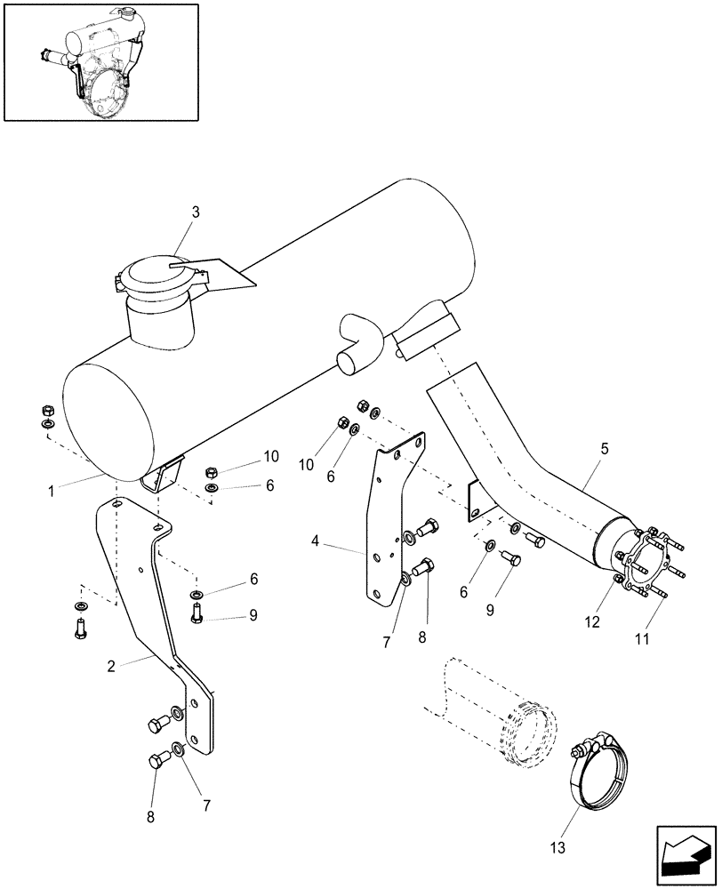 Схема запчастей Case IH AFX8010 - (B.40.A.36) - MUFFLER & EXHAUST B - Power Production