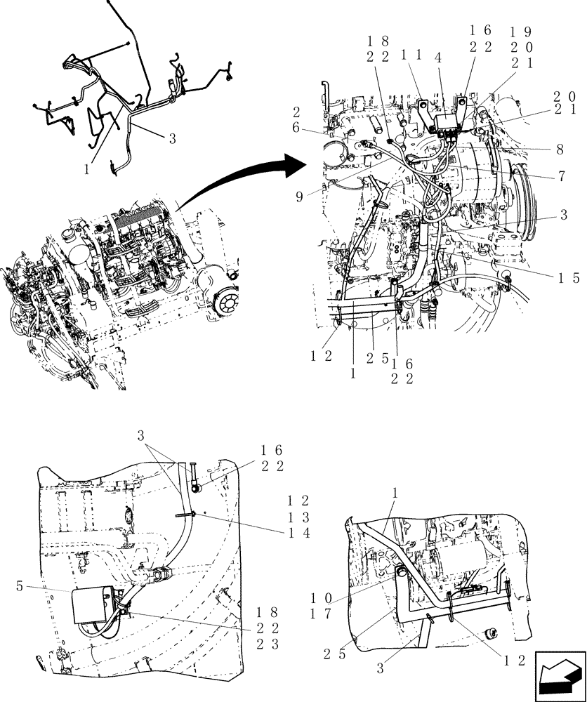 Схема запчастей Case IH 7120 - (55.100.07[01]) - WIRE HARNESSES, ENGINE - 7120/7120(LA) (55) - ELECTRICAL SYSTEMS