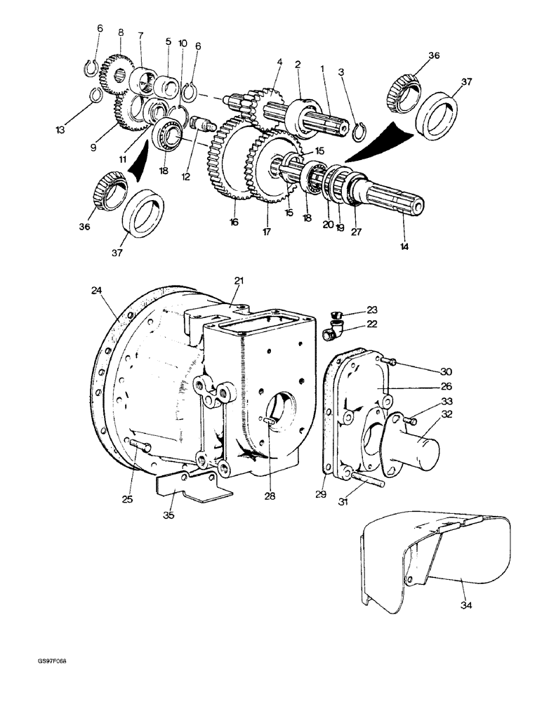 Схема запчастей Case IH 885 - (6-04) - POWER TAKEOFF UNIT, 885 TRACTORS WITH MULTI-SPEED PTO UNITS AND TRACTOR SER. NO. 11002746 AND AFTER (06) - POWER TRAIN