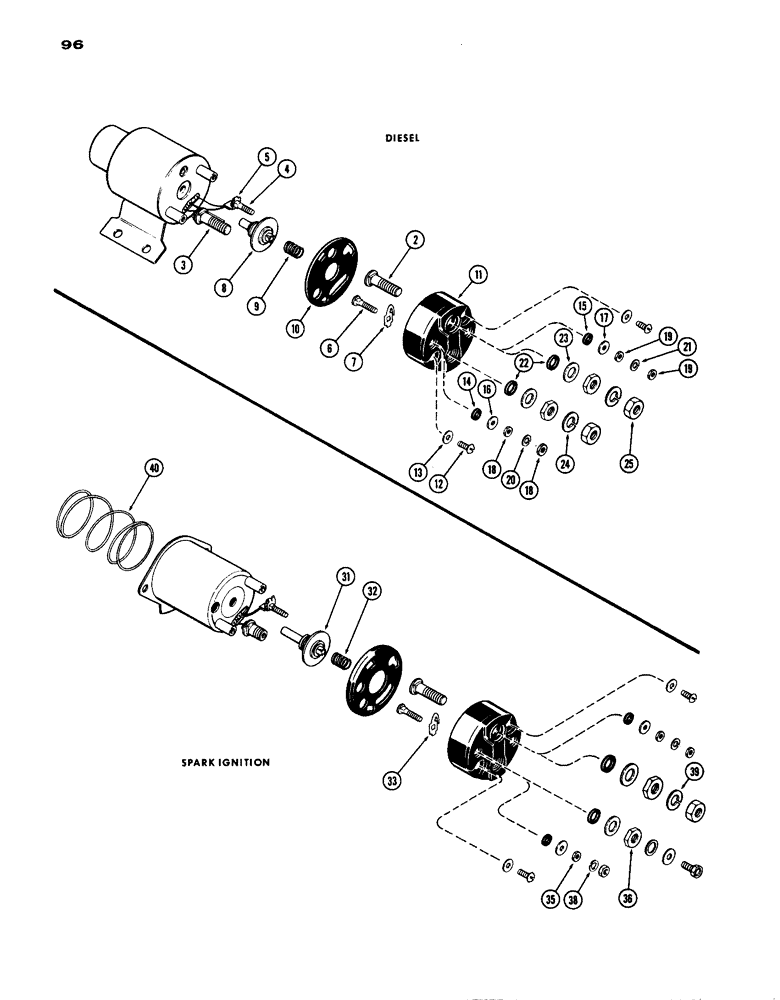 Схема запчастей Case IH 770 - (096) - A40461 SOLENOID, (267B) DIESEL ENGINE (04) - ELECTRICAL SYSTEMS