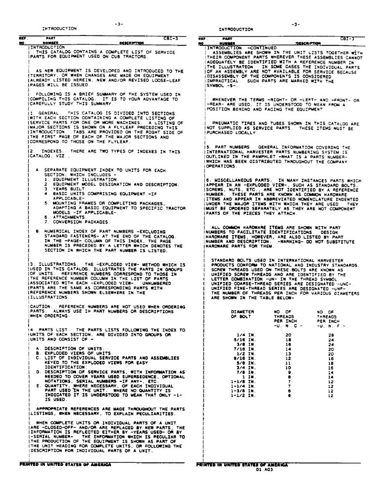 Схема запчастей Case IH 1000 - (3) - INTRODUCTION 