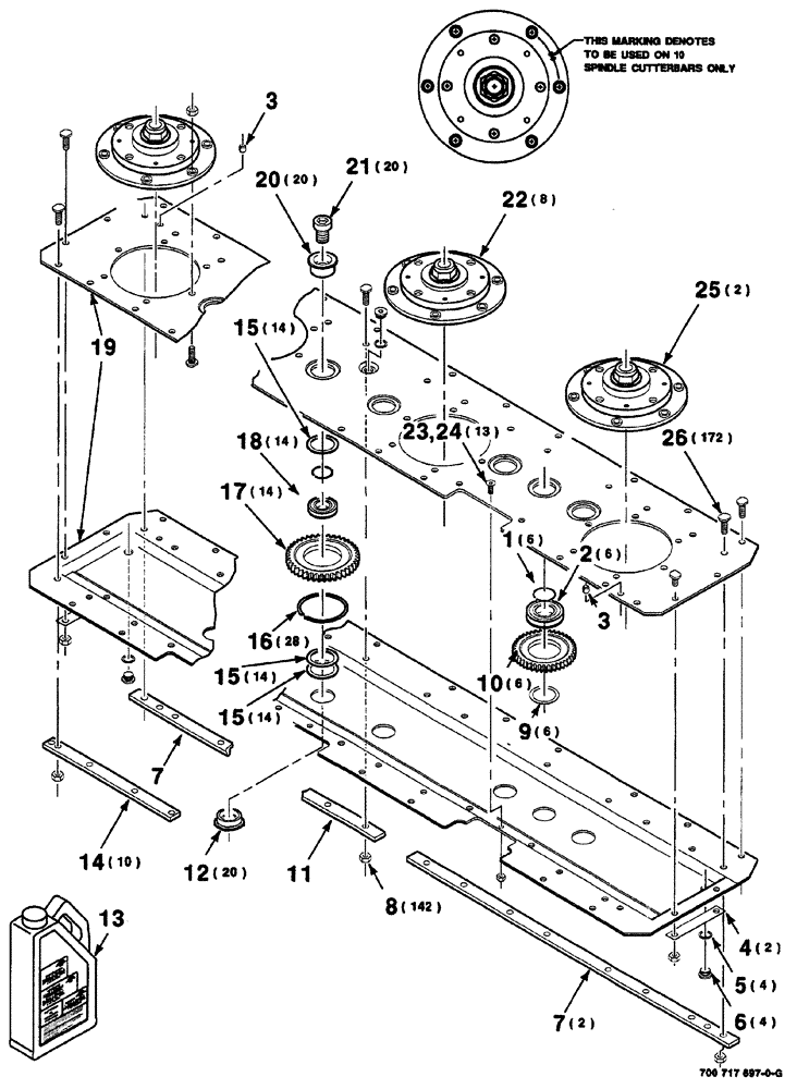 Схема запчастей Case IH 725 - (03-004) - CUTTER BAR ASSEMBLY (58) - ATTACHMENTS/HEADERS