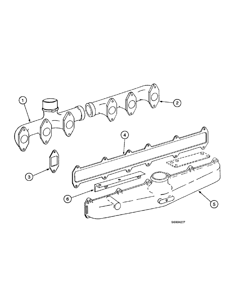 Схема запчастей Case IH D-312 - (9A-48) - INTAKE AND EXHAUST MANIFOLD 