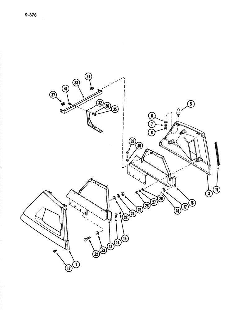 Схема запчастей Case IH 4894 - (9-378) - REAR SIDE PANELS (09) - CHASSIS/ATTACHMENTS