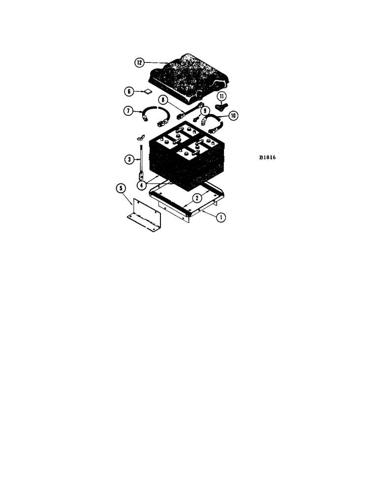 Схема запчастей Case IH 1060 - (246[1]) - BATTERY TRAY, DIESEL (55) - ELECTRICAL SYSTEMS