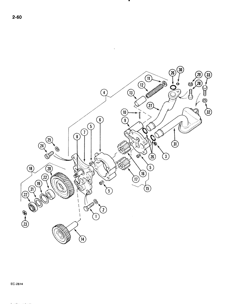 Схема запчастей Case IH 885 - (2-060) - ENGINE OIL PUMP (02) - ENGINE