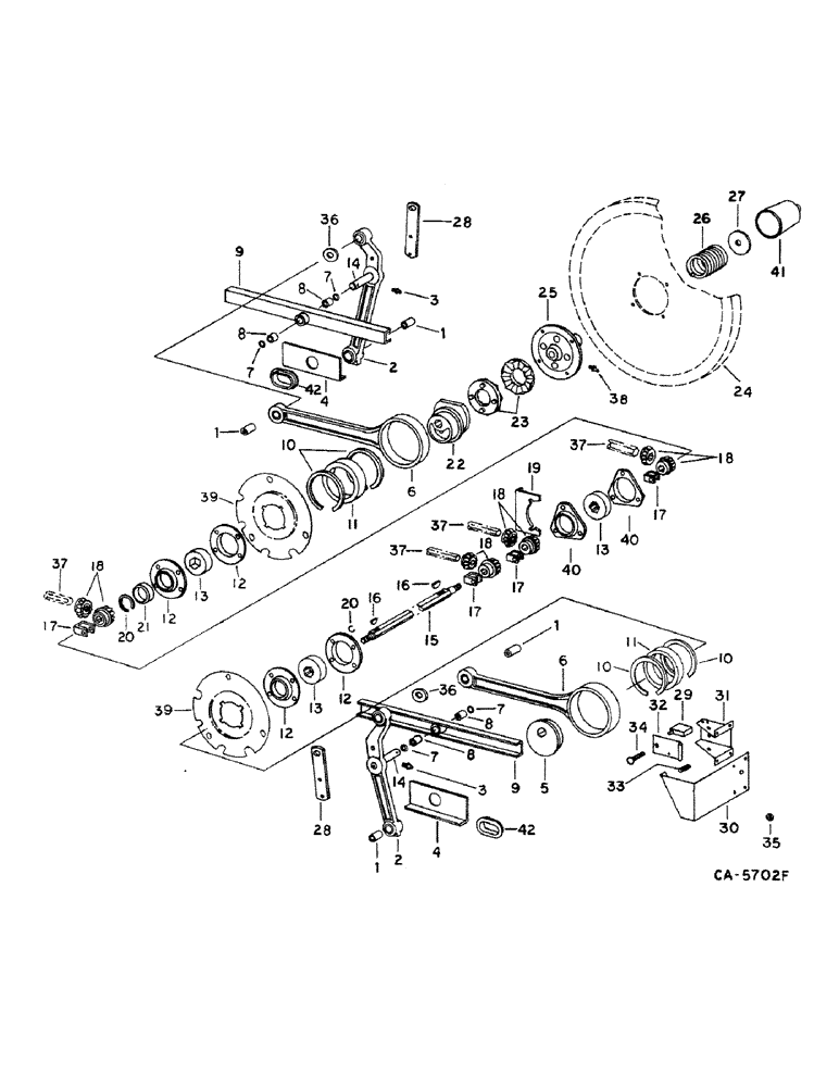 Схема запчастей Case IH 1460 - (23-05) - AUGER BED, SHOE AND SHOE SIEVE, SHAKER SHAFT AND AUGER DRIVE, S/N 1501 AND ABOVE Grain Pan, Shoe & Shoe Sieve