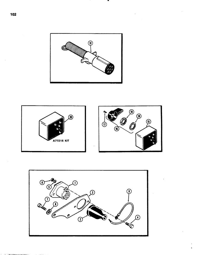 Схема запчастей Case IH 1070 - (0102) - ELECTRICAL EQUIPMENT MOUNTING (04) - ELECTRICAL SYSTEMS