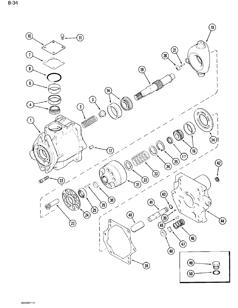 Схема запчастей Case IH 7120 - (8-34) - HYDRAULIC PISTON PUMP ASSEMBLY (08) - HYDRAULICS