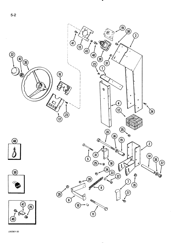 Схема запчастей Case IH 1620 - (5-02) - STEERING SUPPORT AND WHEEL (04) - STEERING