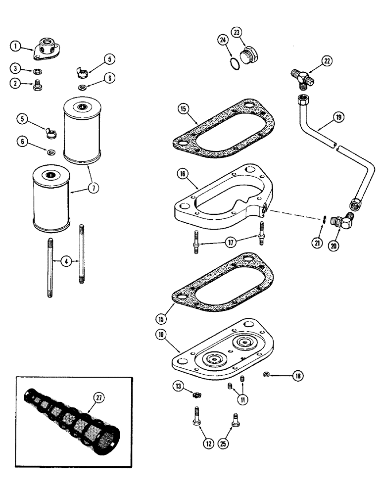 Схема запчастей Case IH 1370 - (176) - HYDRAULICS, CHARGING PUMP, OIL FILTERS AND INLET FILTER (08) - HYDRAULICS