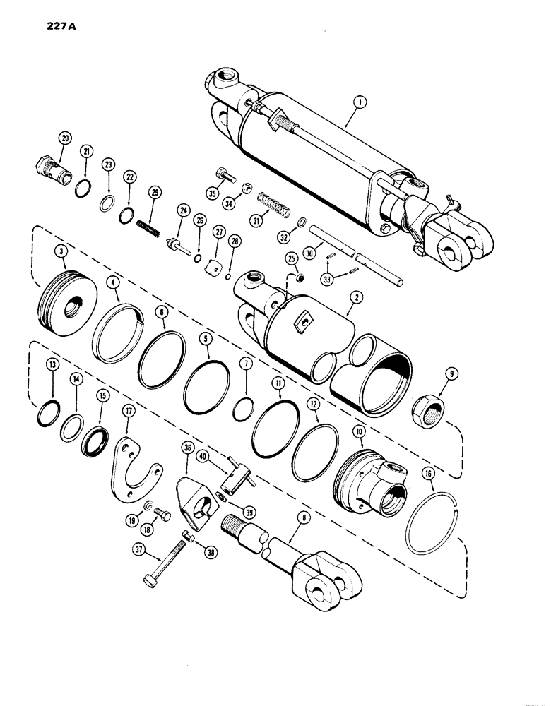 Схема запчастей Case IH 1070 - (227A) - A34922 REMOTE HYDRAULIC CYLINDER, 3-1/4" BORE X 8" STROKE, WITH HYDRAULIC LIMIT STOP (09) - CHASSIS/ATTACHMENTS