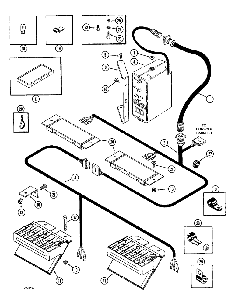 Схема запчастей Case IH 1644 - (4-36) - GRAIN SCAN MONITOR (06) - ELECTRICAL