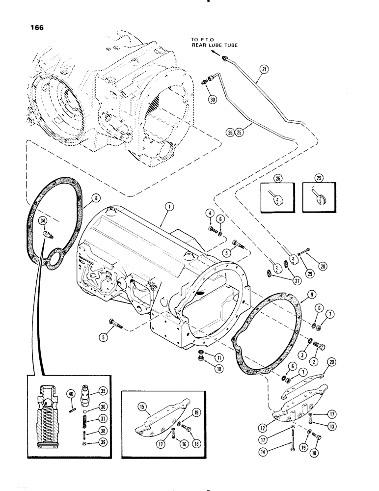 Схема запчастей Case IH 1270 - (166) - TORQUE TUBE (06) - POWER TRAIN