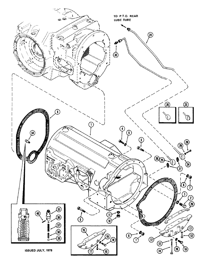 Схема запчастей Case IH 1570 - (102) - TORQUE TUBE (06) - POWER TRAIN