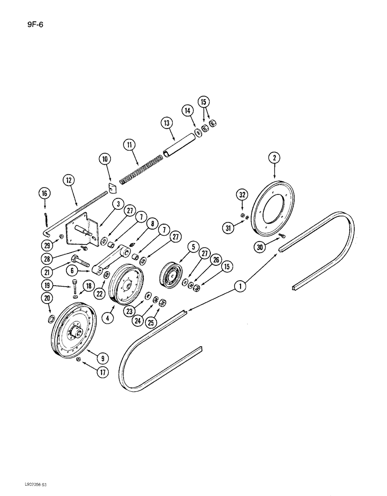 Схема запчастей Case IH 1680 - (9F-06) - STRAW SPREADER DRIVE, P.I.N. JJC0047025 AND AFTER (19) - STRAW SPREADER & CHOPPER