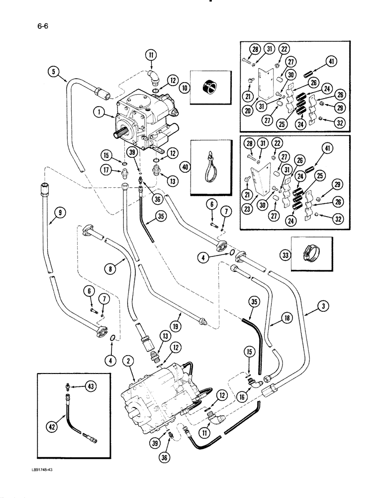 Схема запчастей Case IH 1670 - (6-06) - HYDROSTATIC PUMP AND MOTOR SYSTEM (03) - POWER TRAIN