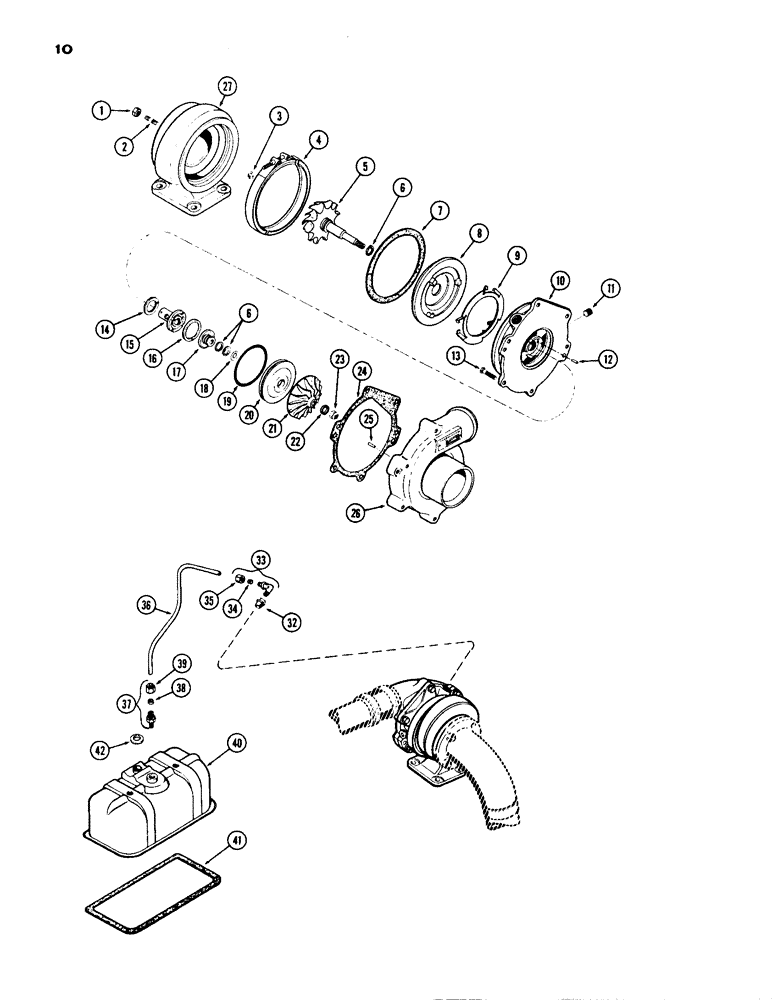 Схема запчастей Case IH 1200 - (010) - TURBO CHARGER, (451) DIESEL ENGINE (02) - ENGINE