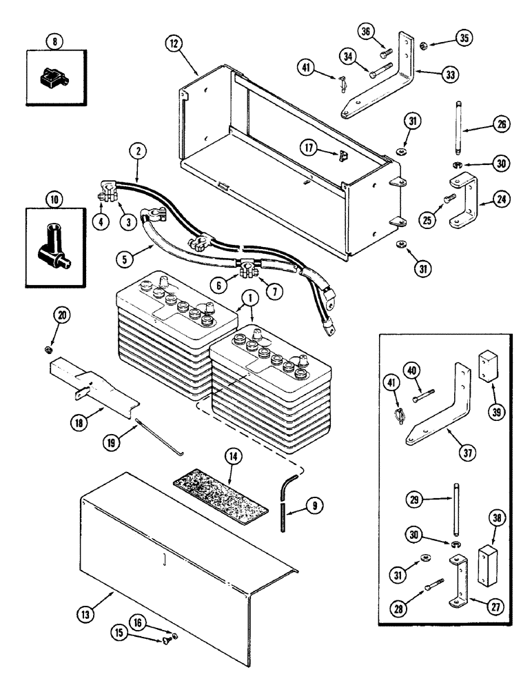 Схема запчастей Case IH 2090 - (4-112) - BATTERIES, BOX AND CABLES (04) - ELECTRICAL SYSTEMS