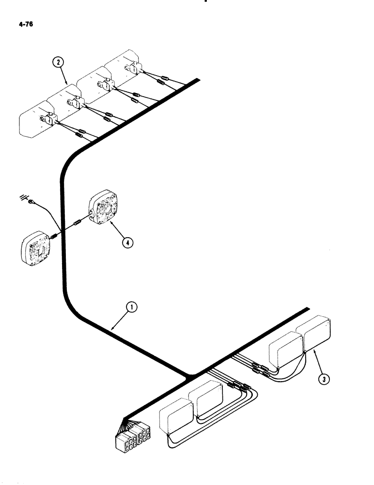 Схема запчастей Case IH 2294 - (4-076) - 4 POST ROPS WIRING (04) - ELECTRICAL SYSTEMS