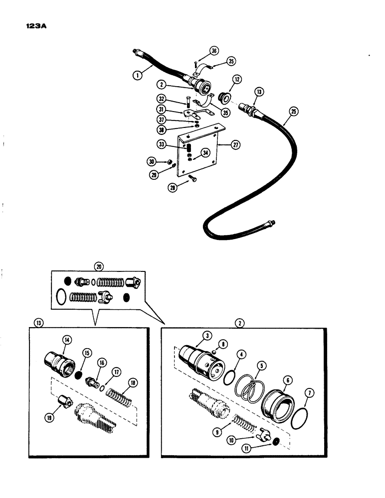 Схема запчастей Case IH 930-SERIES - (123A) - BREAK-AWAY COUPLING AND LINES (08) - HYDRAULICS