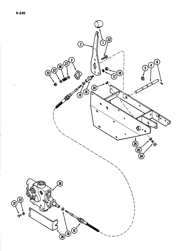 Схема запчастей Case IH 4894 - (6-240) - PTO CONTROL LINKAGE (06) - POWER TRAIN