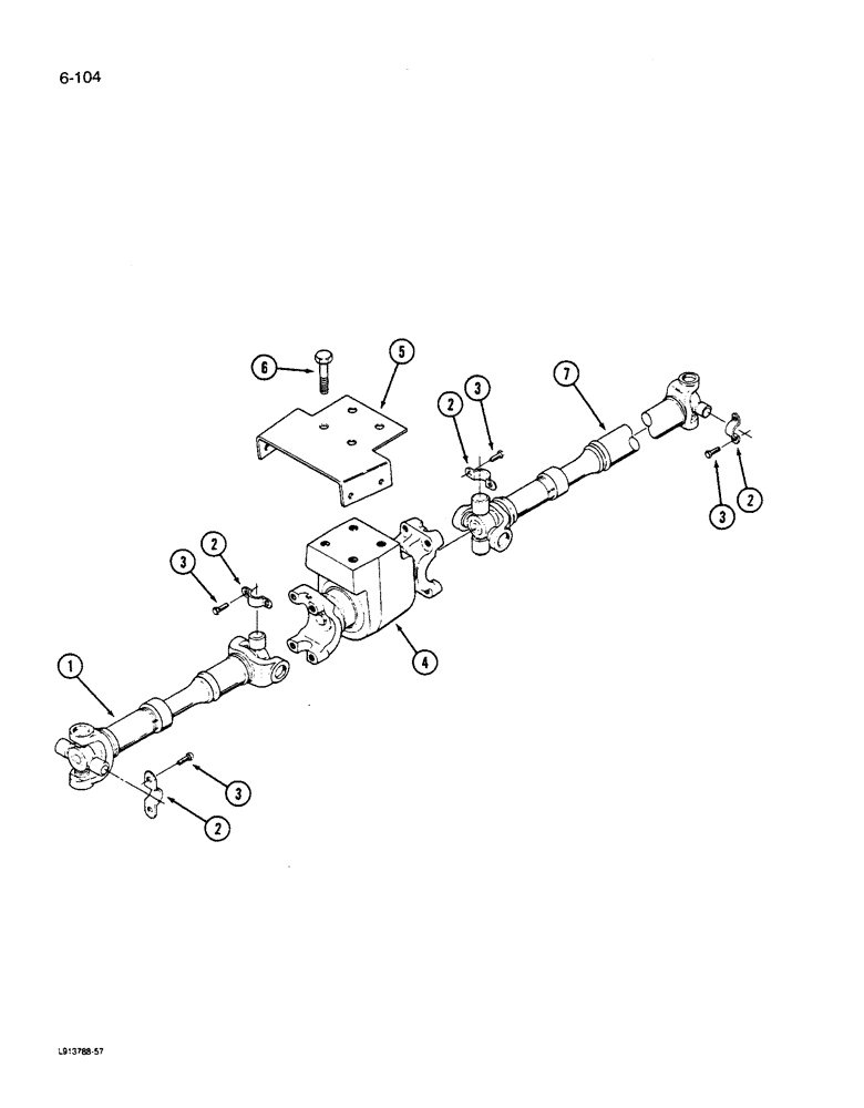 Схема запчастей Case IH 9270 - (6-104) - PTO DRIVE SHAFT MOUNTING (06) - POWER TRAIN