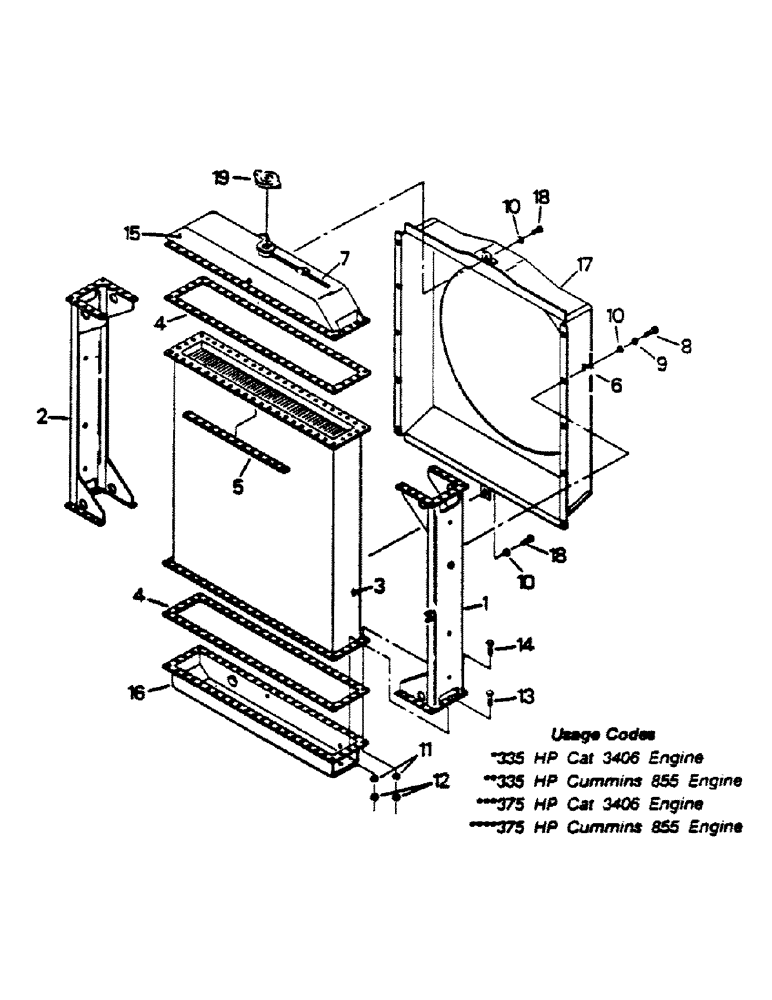 Схема запчастей Case IH 9170 - (04-16) - RADIATOR ASSEMBLY (04) - Drive Train