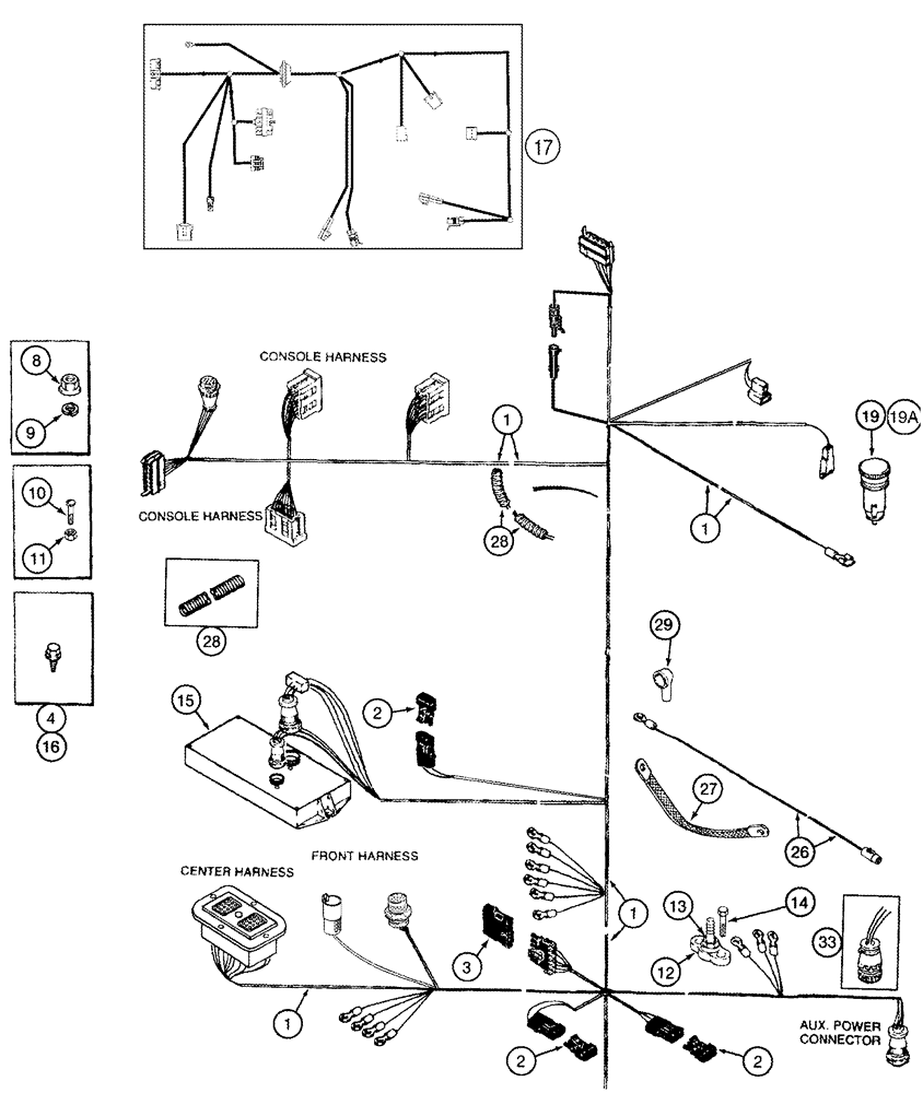 Схема запчастей Case IH 2344 - (04-11) - HARNESS - CAB, LOWER REAR - ASN JJC0174360 (06) - ELECTRICAL